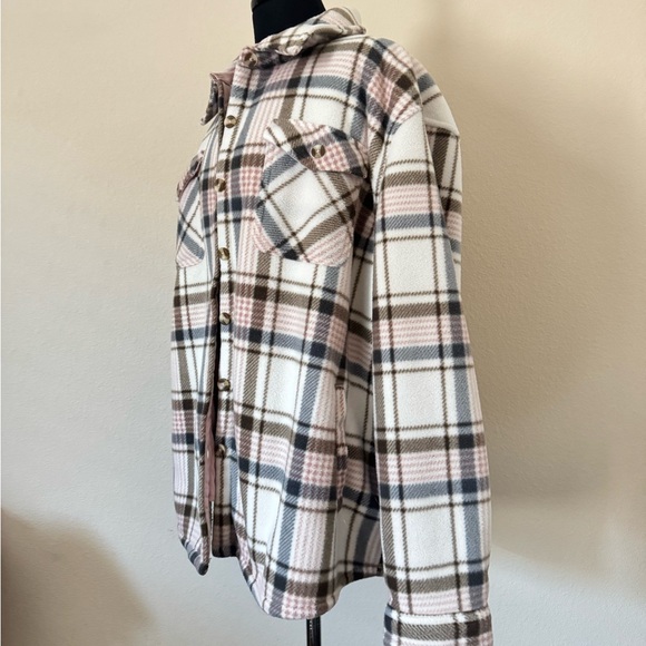 Sage Collective Jackets & Blazers - Sage Collective Plaid Women's Jacket in Pink & Gray XL faux fur inside
